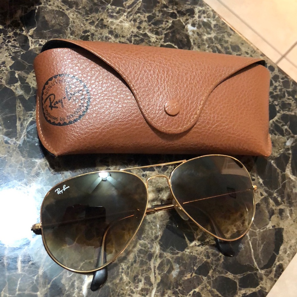 Ray ban oversized brown/gold aviators